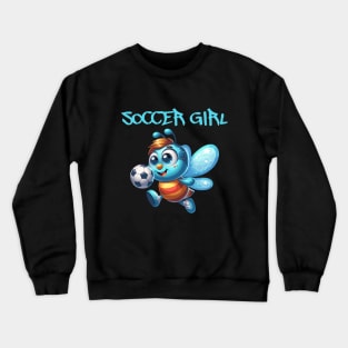 Funny Bee Soccer Girl Crewneck Sweatshirt